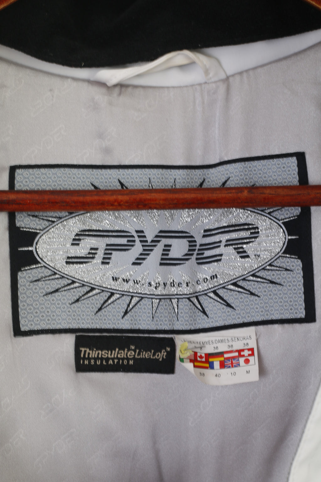 SPYDER Women 38 10 M Ski Jacket White Thinsulate LiteLoft XTL 10000mm Outdoor Top