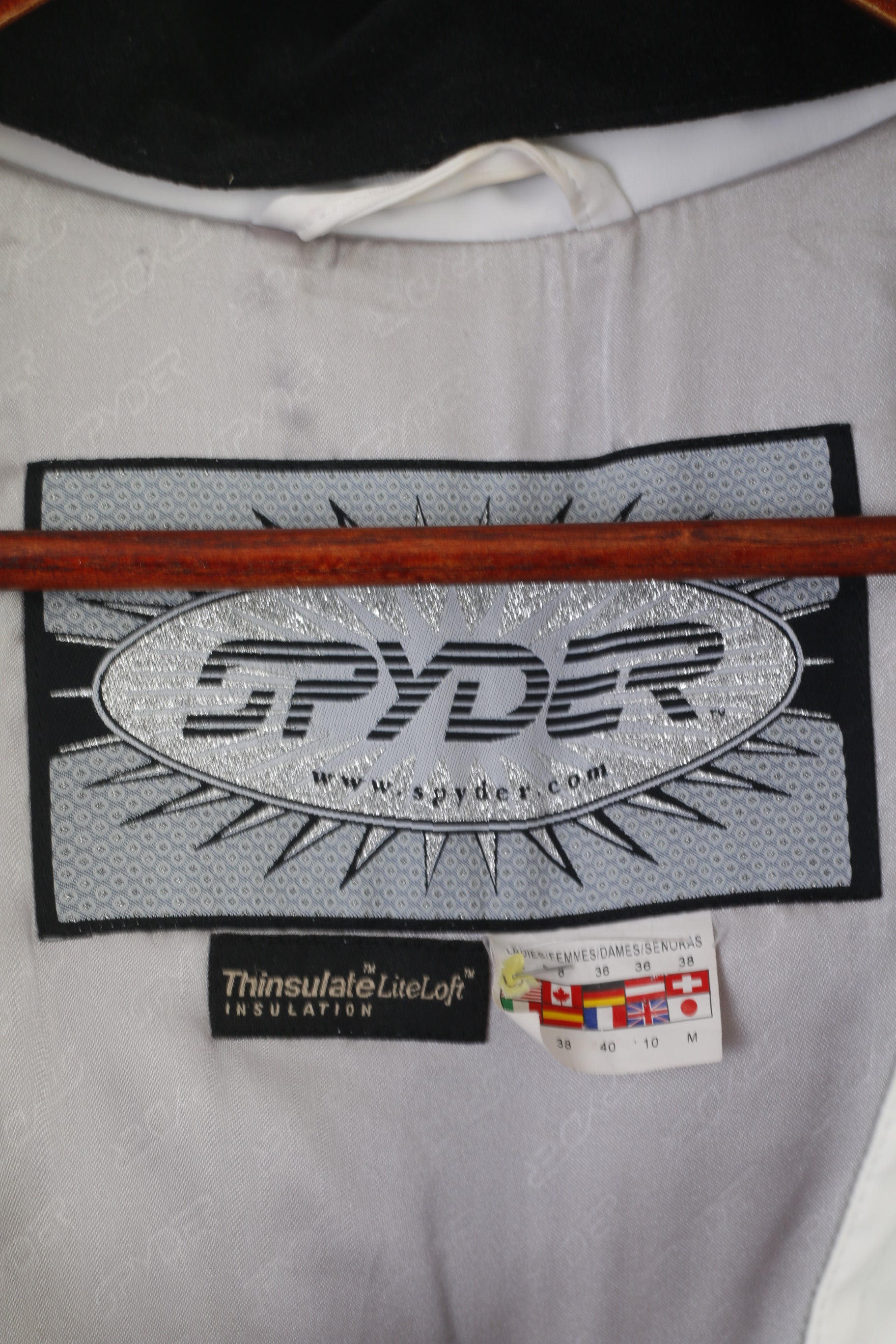 SPYDER Women 38 10 M Ski Jacket White Thinsulate LiteLoft XTL 10000mm Outdoor Top