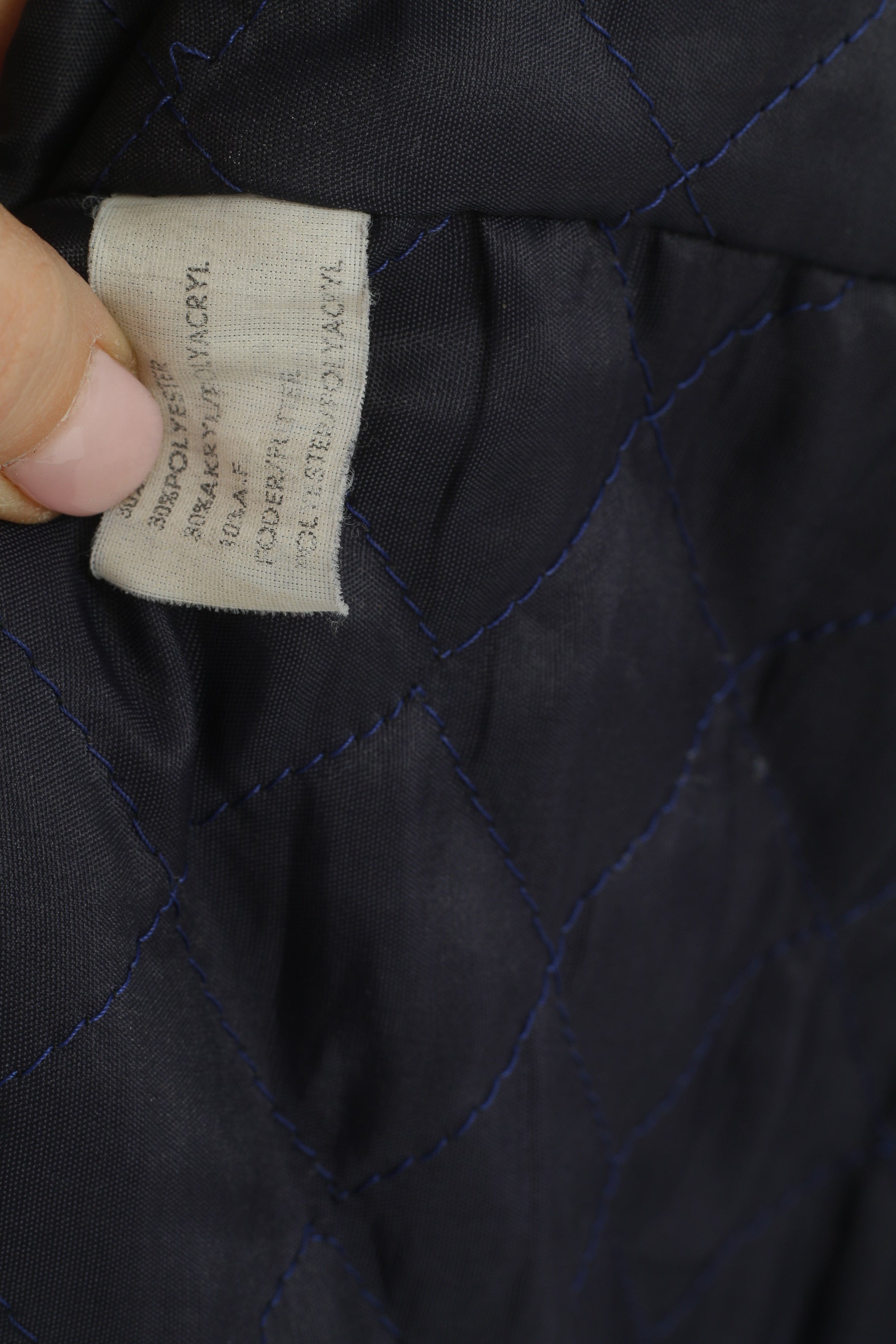 Collezione Zet Giacca da uomo 56 XL in lana blu vintage con spalline azteche retrò