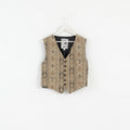 Guy Clerac Paris Women 42 Waistcoat Brown Vintage Buttoned Vest