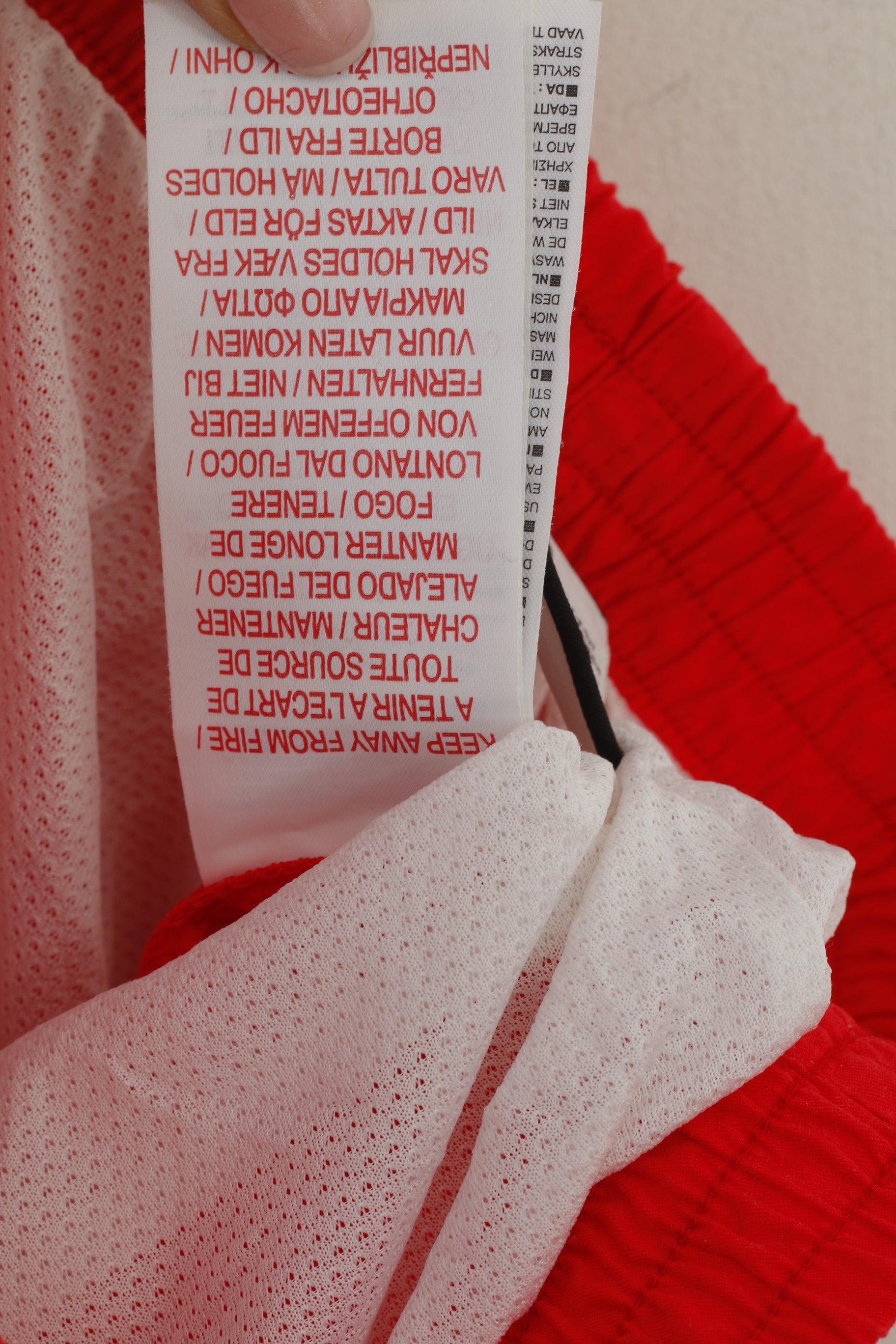 Nike Garçons XL 158-170 13-15 Âge Short Rouge Vintage Maille Doublé Sport Bermuda