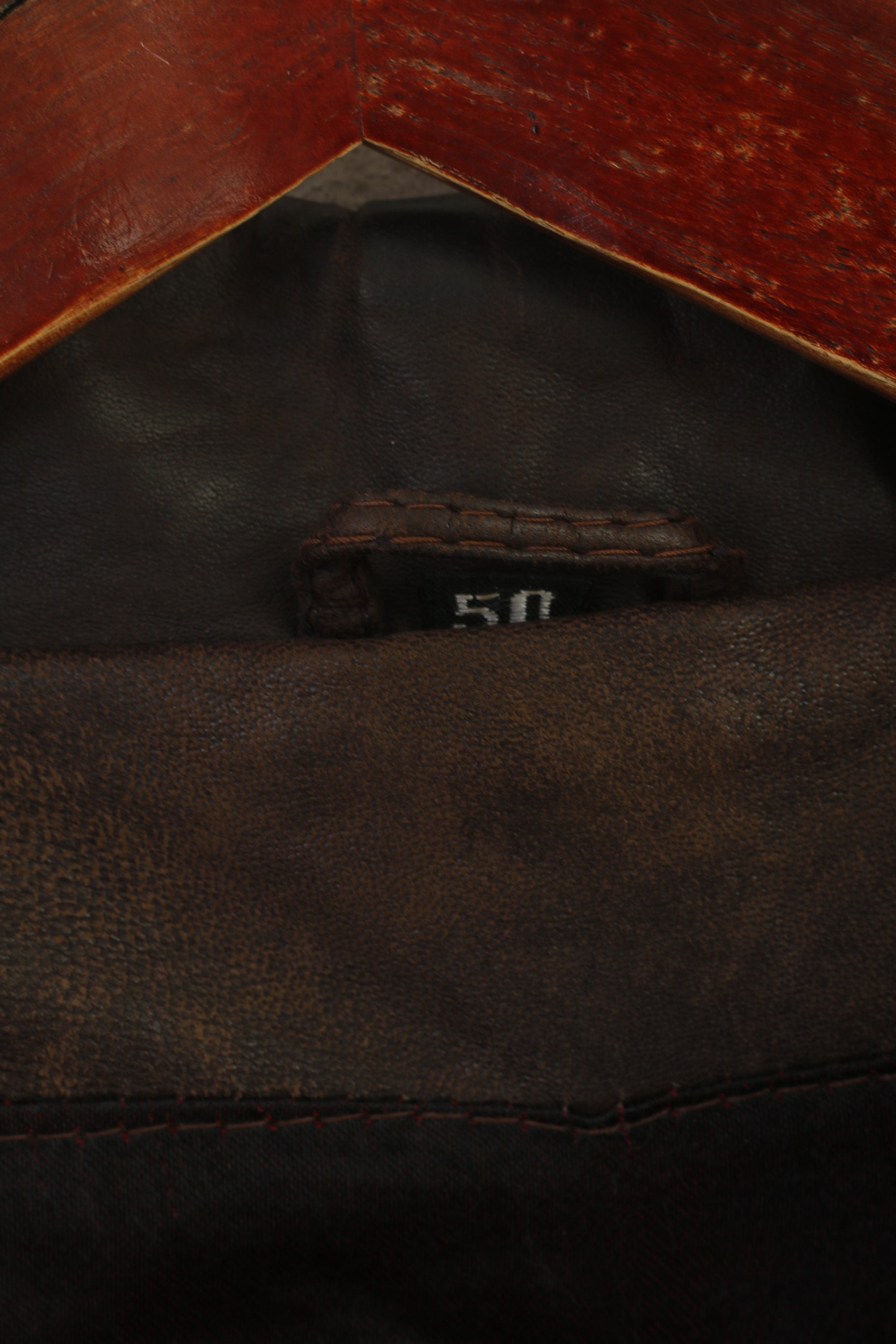 Vintage hommes 50 M veste en cuir Vintage peau douce marron épaulettes haut surdimensionné