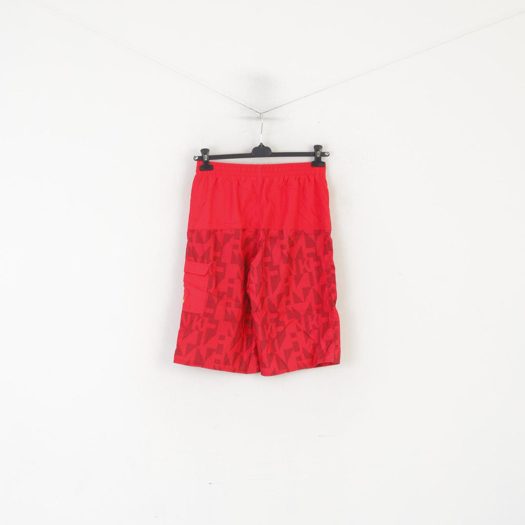 Pantaloncini Nike Ragazzo XL 158-170 13-15 Età Bermuda Sportivi Foderati In Mesh Rosso Vintage