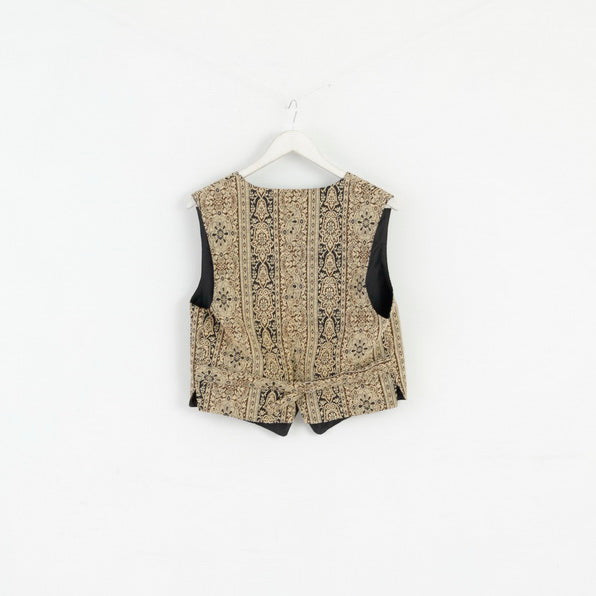 Guy Clerac Paris Women 42 Waistcoat Brown Vintage Buttoned Vest