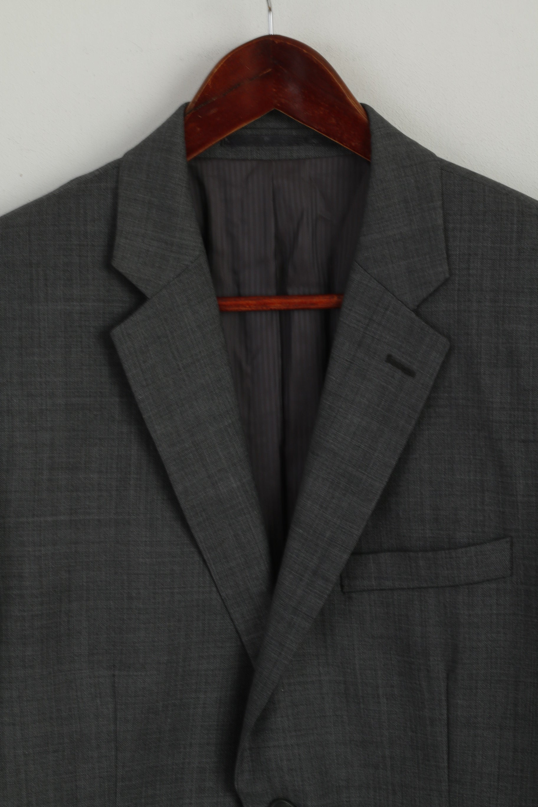 Fellini Men 40 Blazer Grey Wool Exclusively at Slaters Single Breasted Jacket