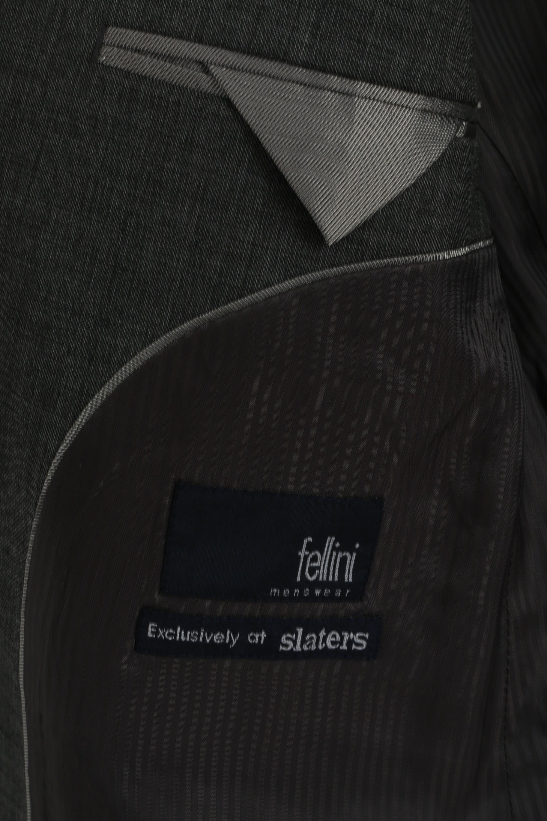 Fellini Men 40 Blazer Grey Wool Exclusively at Slaters Single Breasted Jacket