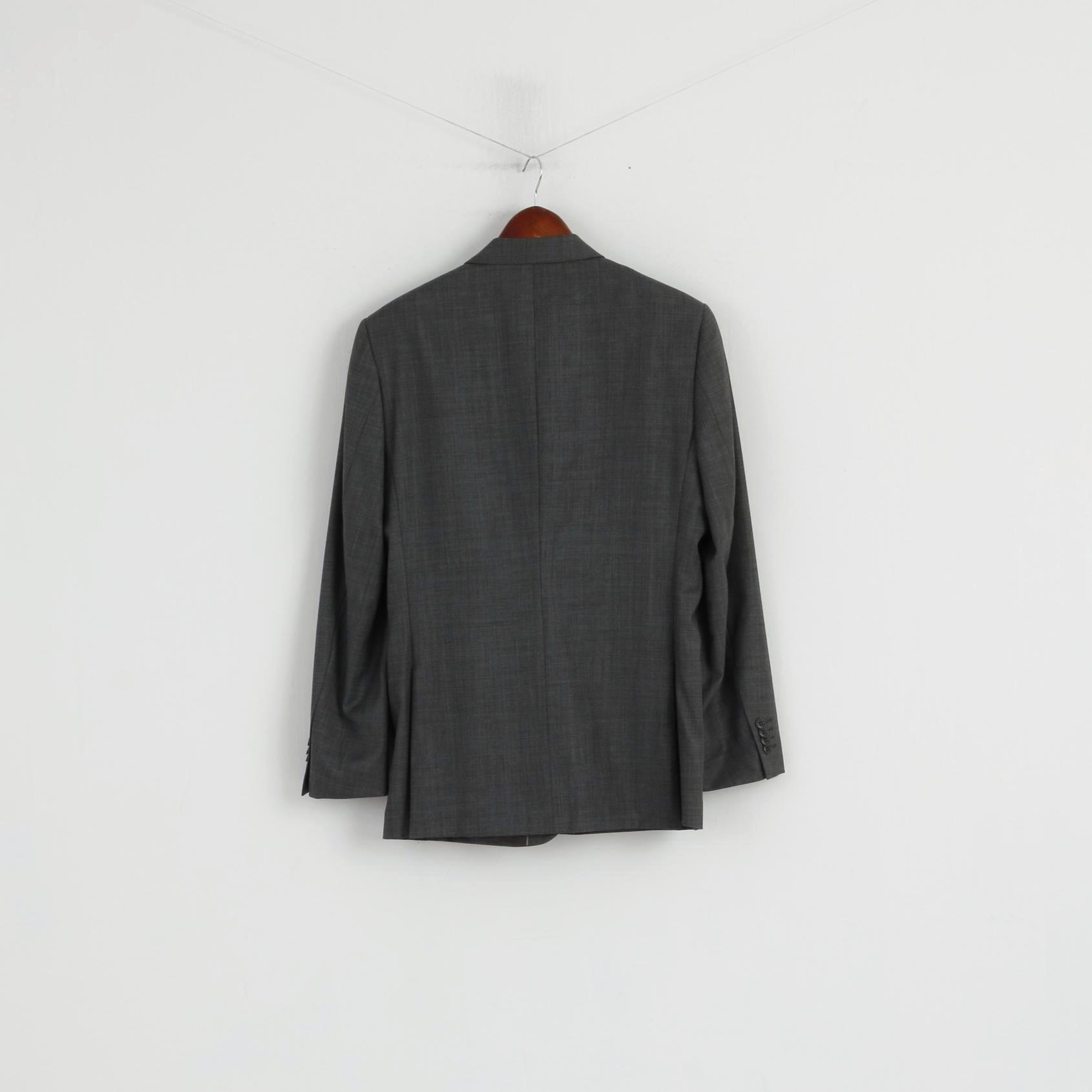 Fellini Men 40 Blazer Grey Wool Exclusively at Slaters Single Breasted Jacket