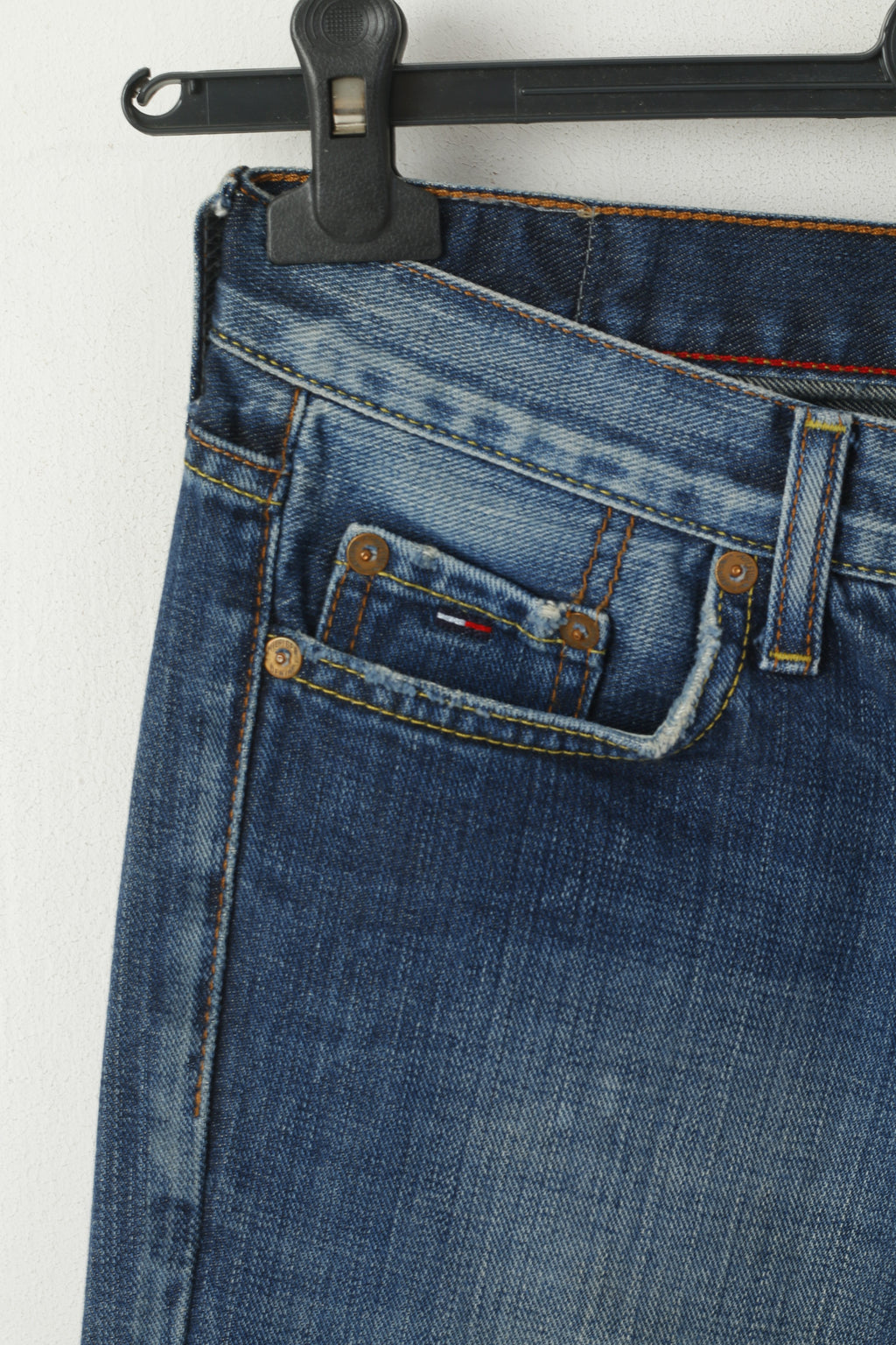 Tommy Hilfiger Denim Women 28 34 Trousers Navy Cotton Jeans Hipster Bootcut Pants