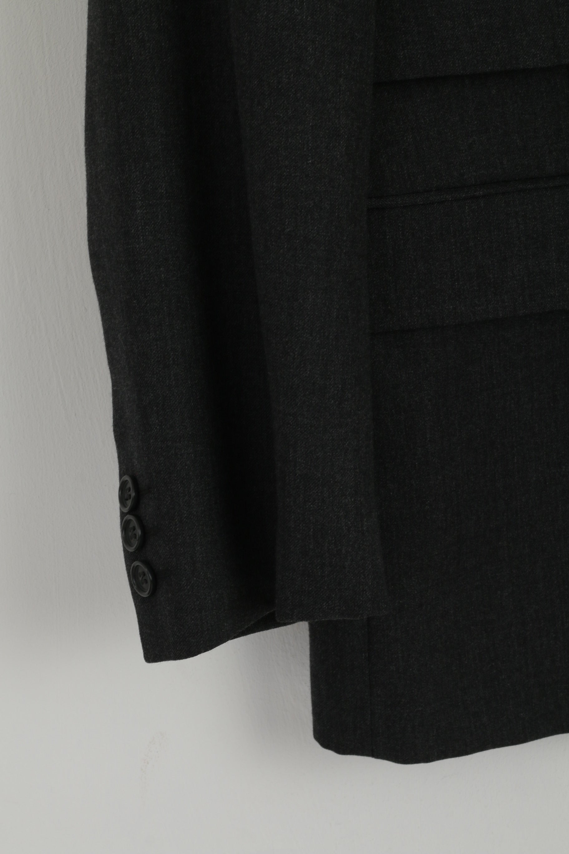 Marlane Men 52 42 Blazer Charcoal Wool Super 100 Made in Italy Classic Jacket