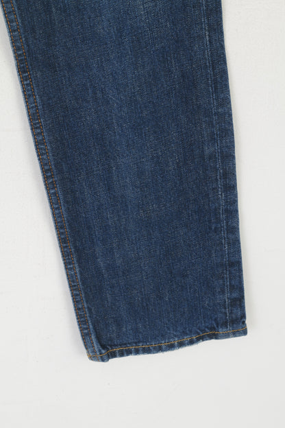 Hollister Donna 28 Pantaloni Jeans Pantaloni classici dritti in cotone denim blu scuro