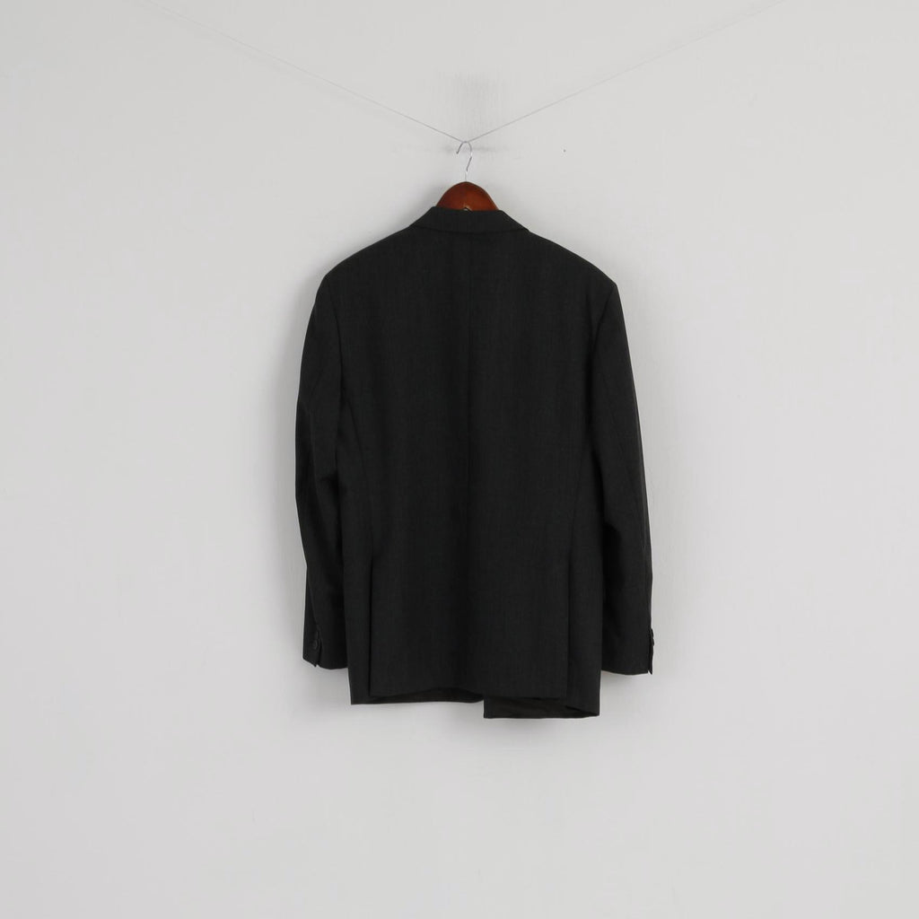 Marlane Men 52 42 Blazer Charcoal Wool Super 100 Made in Italy Classic Jacket