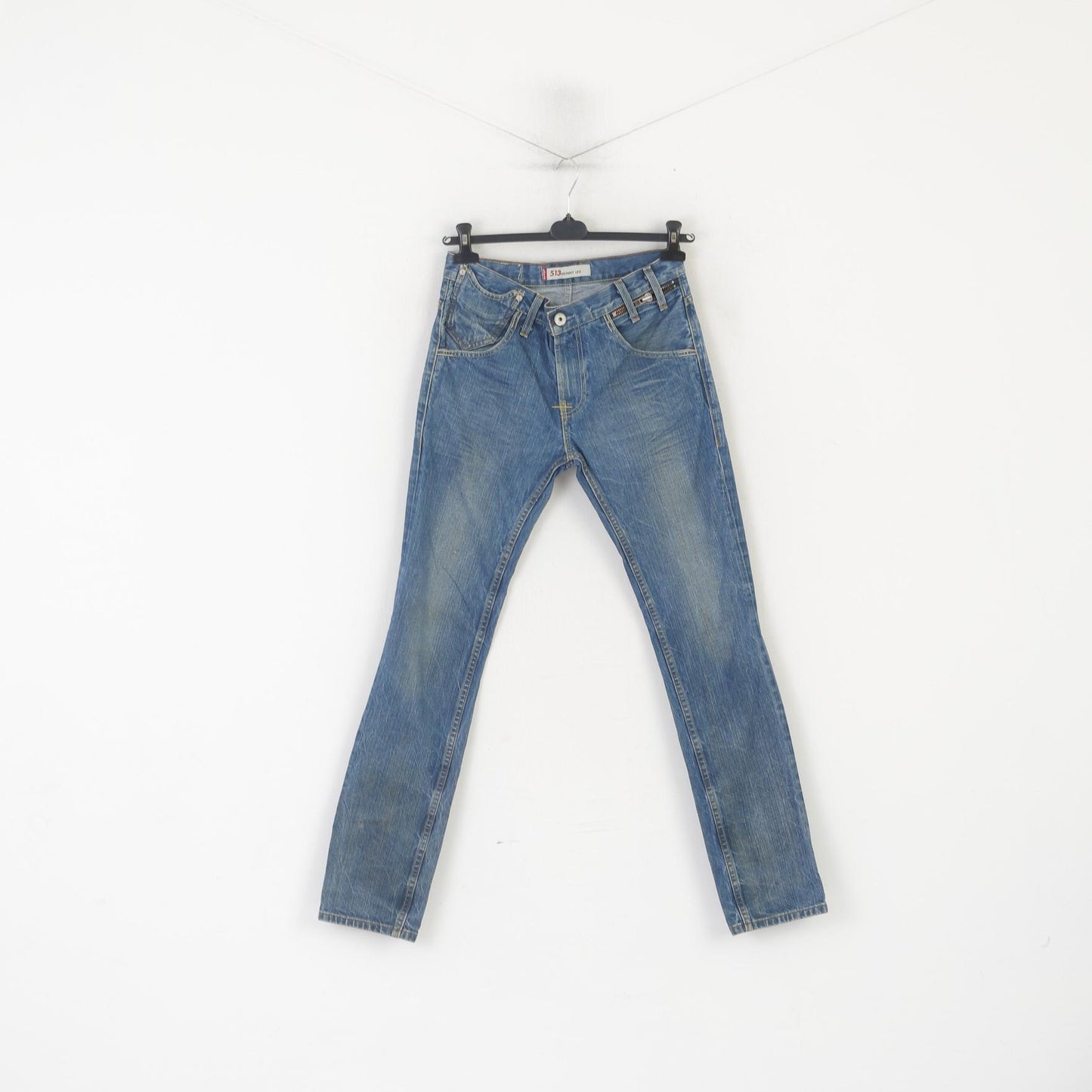 Levi's 513 Men 32 Jeans Trousers Blue Denim Skinny Leg Cotton Vintage Pants