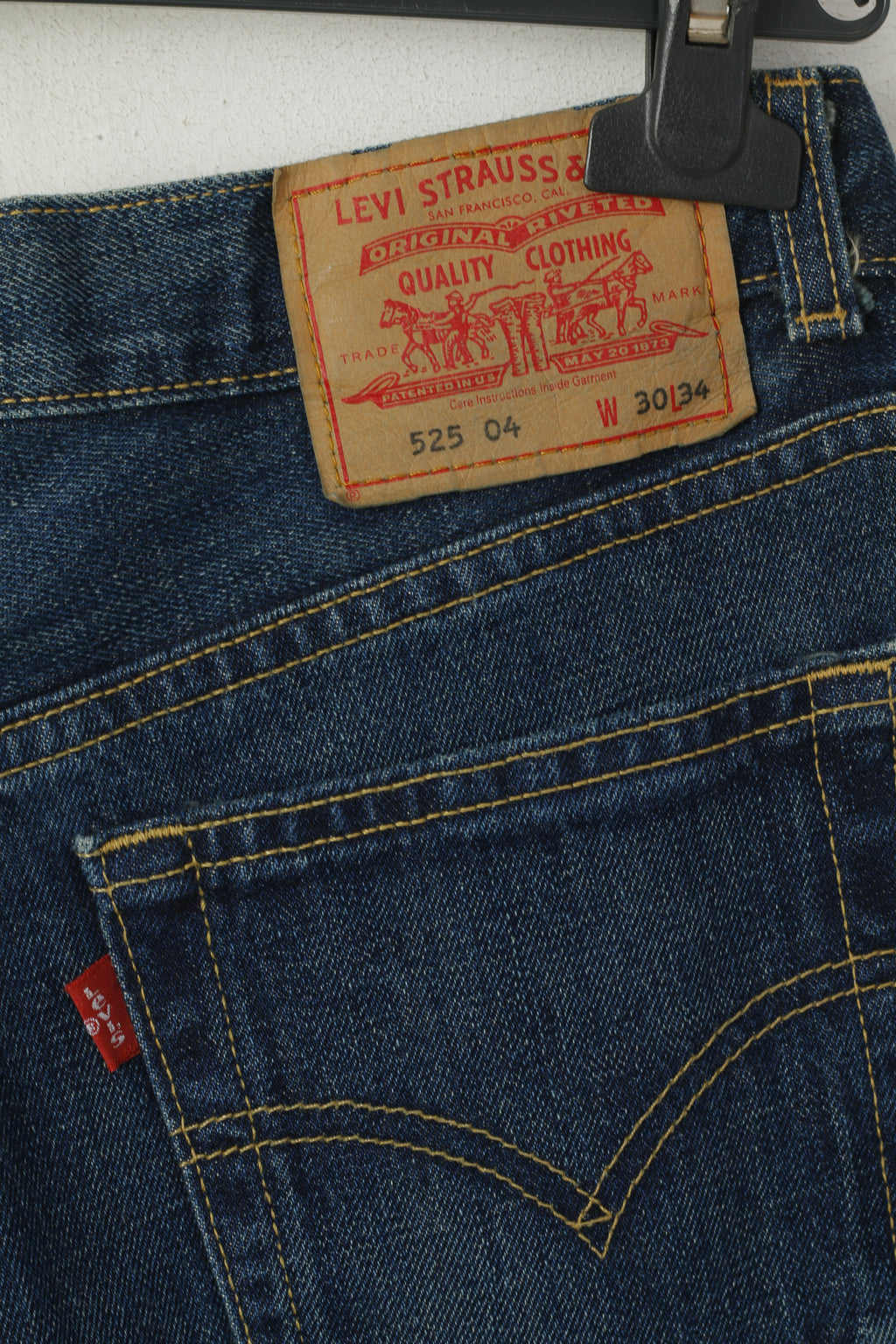 Levi Strauss &amp; Co. Pantaloni da donna 30 34 Pantaloni bootcut 525 in denim di cotone blu scuro