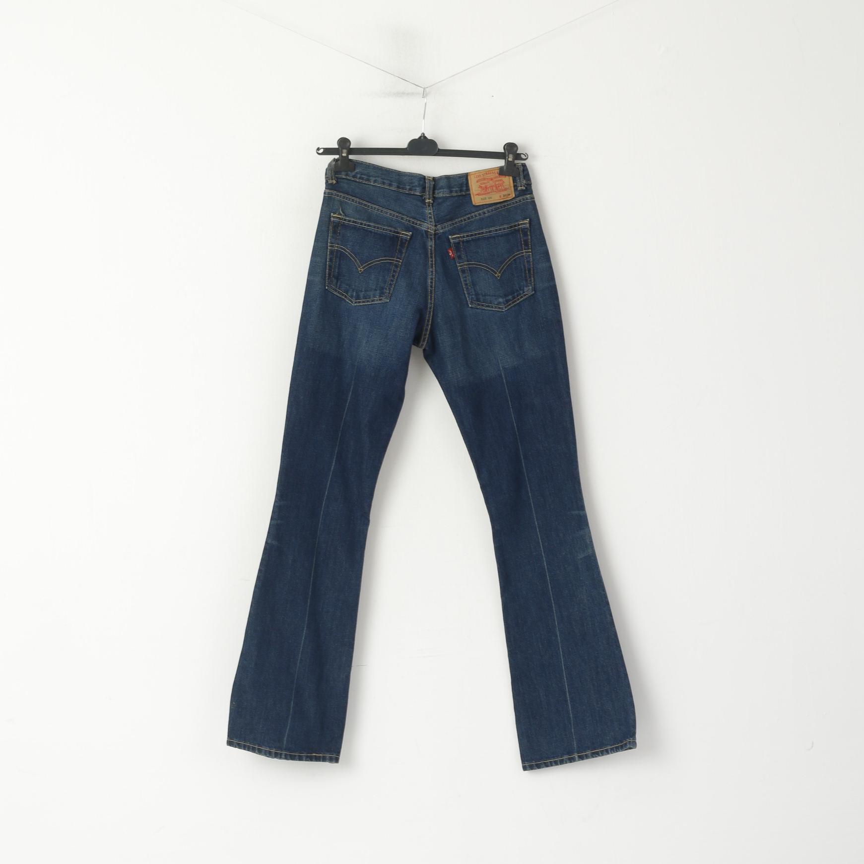 Levi Strauss &amp; Co. Pantaloni da donna 30 34 Pantaloni bootcut 525 in denim di cotone blu scuro