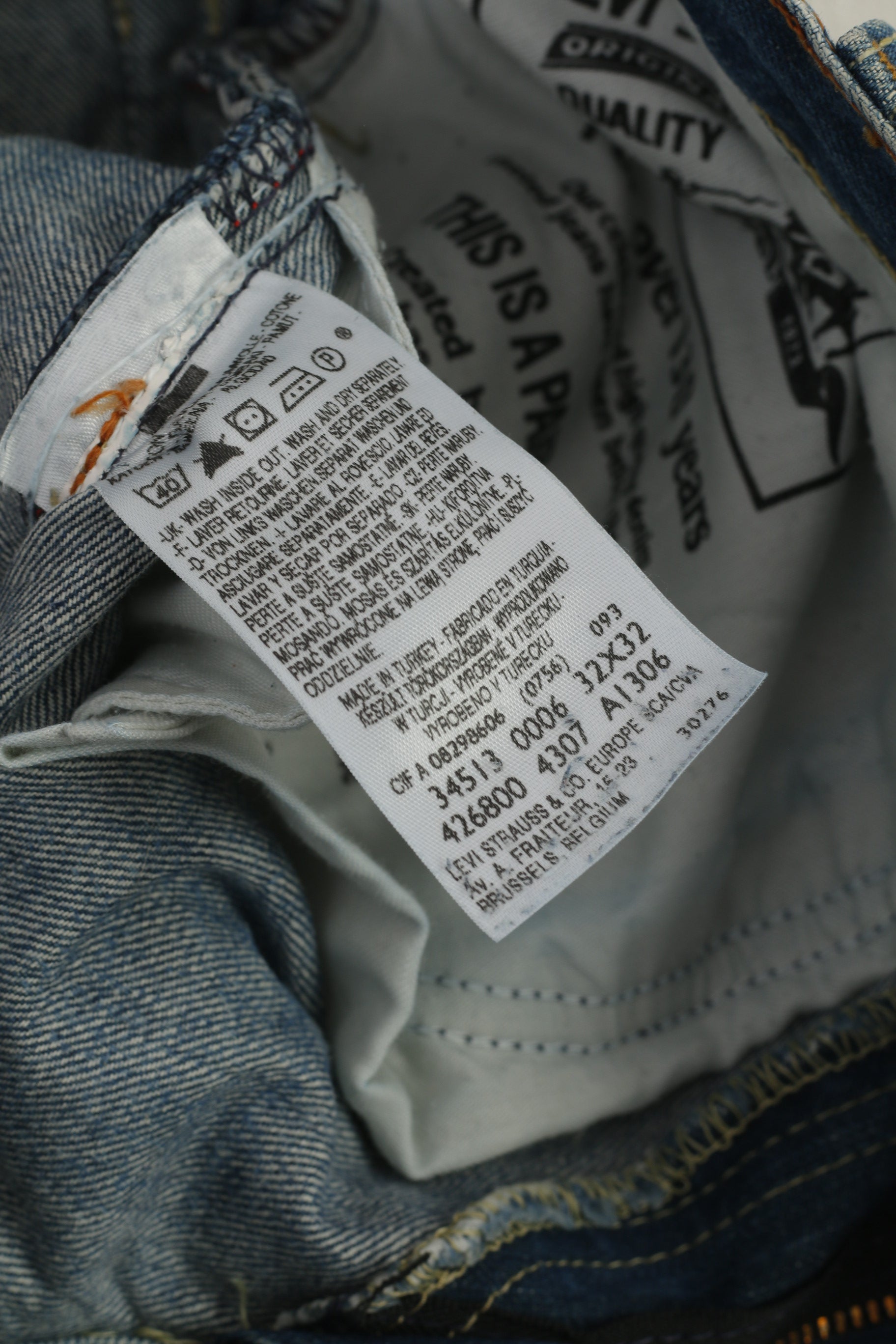 Levi's 513 Men 32 Jeans Pantalon Bleu Denim Skinny Leg Coton Pantalon Vintage