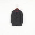 Yves Saint Laurent Hommes 38 Blazer Charbon Rayé Laine Veste France à Simple Boutonnage