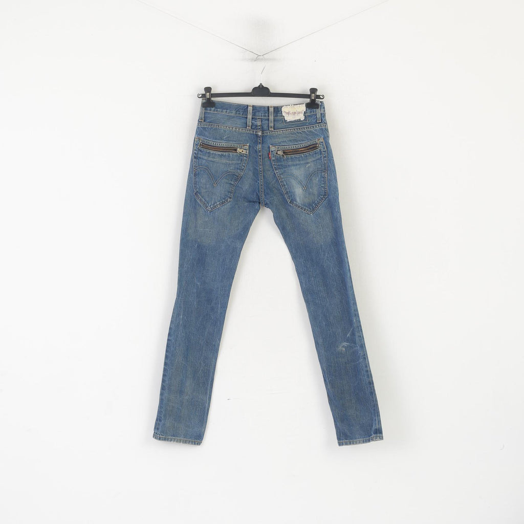 Levi's 513 Men 32 Jeans Pantalon Bleu Denim Skinny Leg Coton Pantalon Vintage