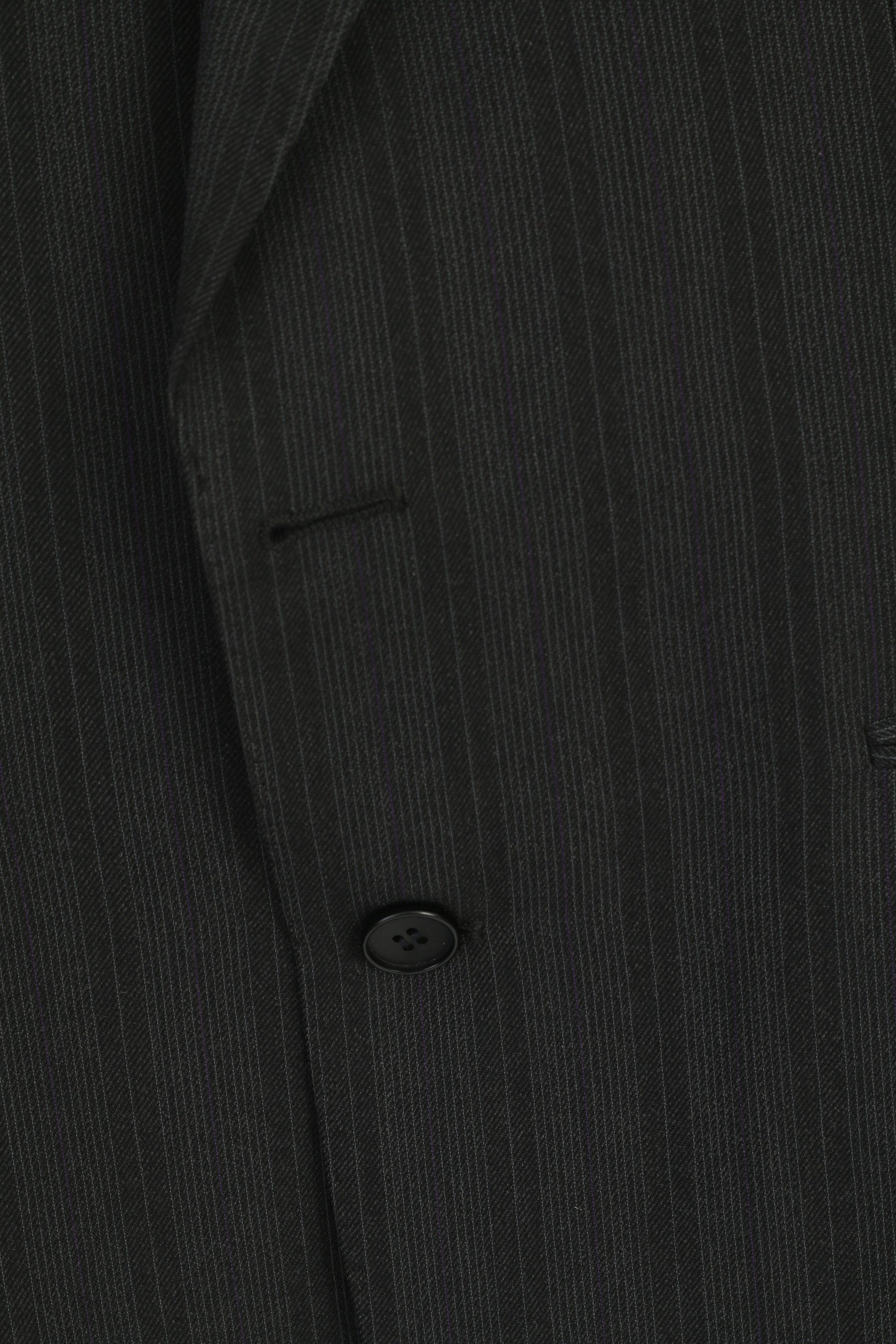 Yves Saint Laurent Hommes 38 Blazer Charbon Rayé Laine Veste France à Simple Boutonnage