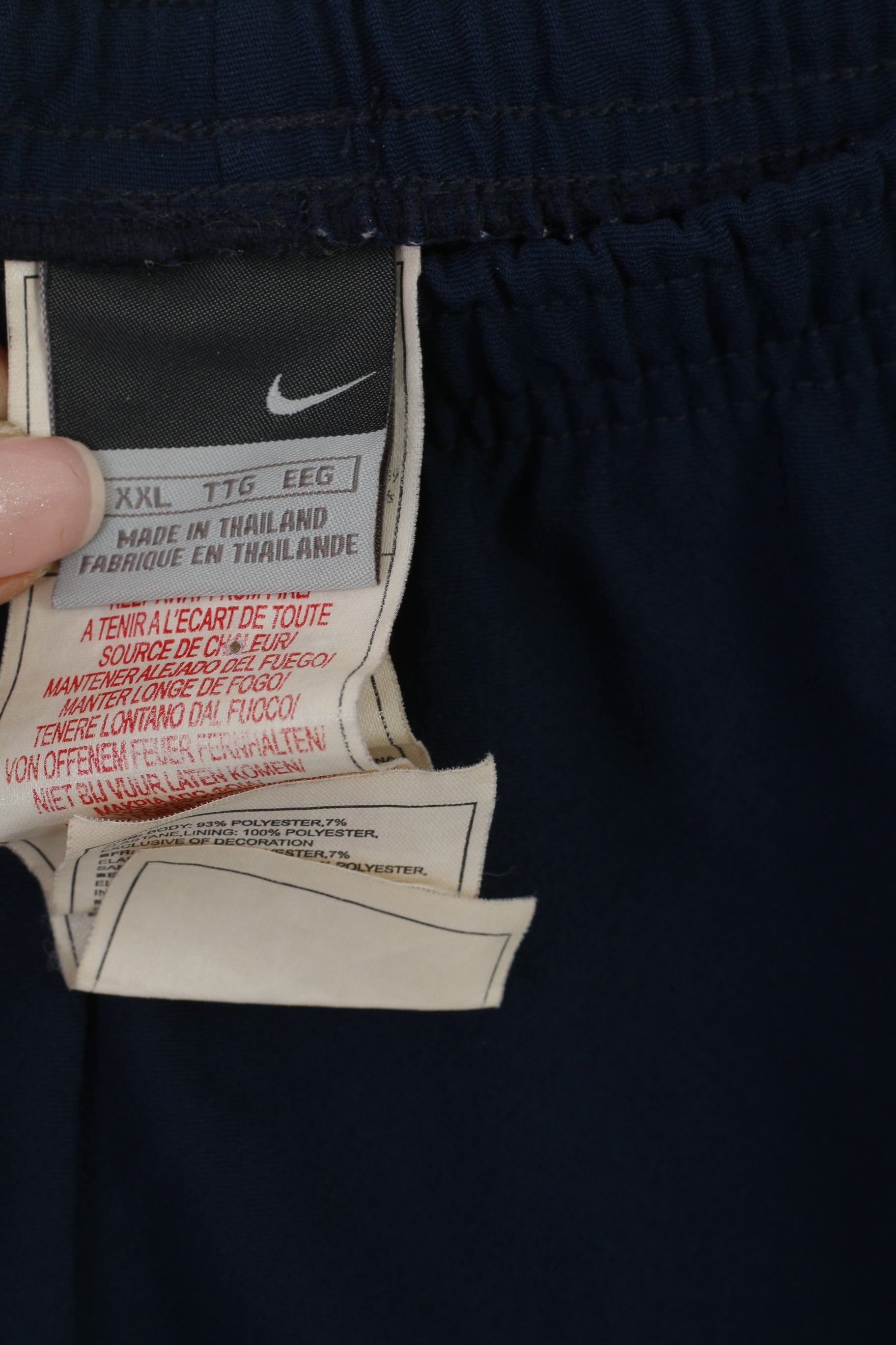 Nike Homme XXL Short Bleu Marine Swoosh '72 Sportswear Vintage Activewear