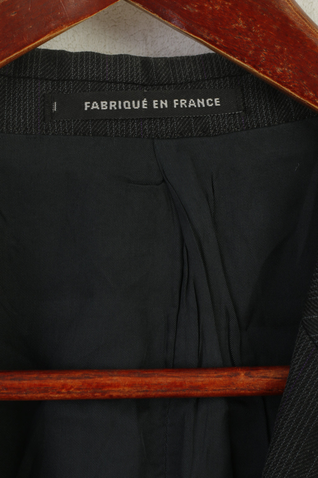 Yves Saint Laurent Hommes 38 Blazer Charbon Rayé Laine Veste France à Simple Boutonnage