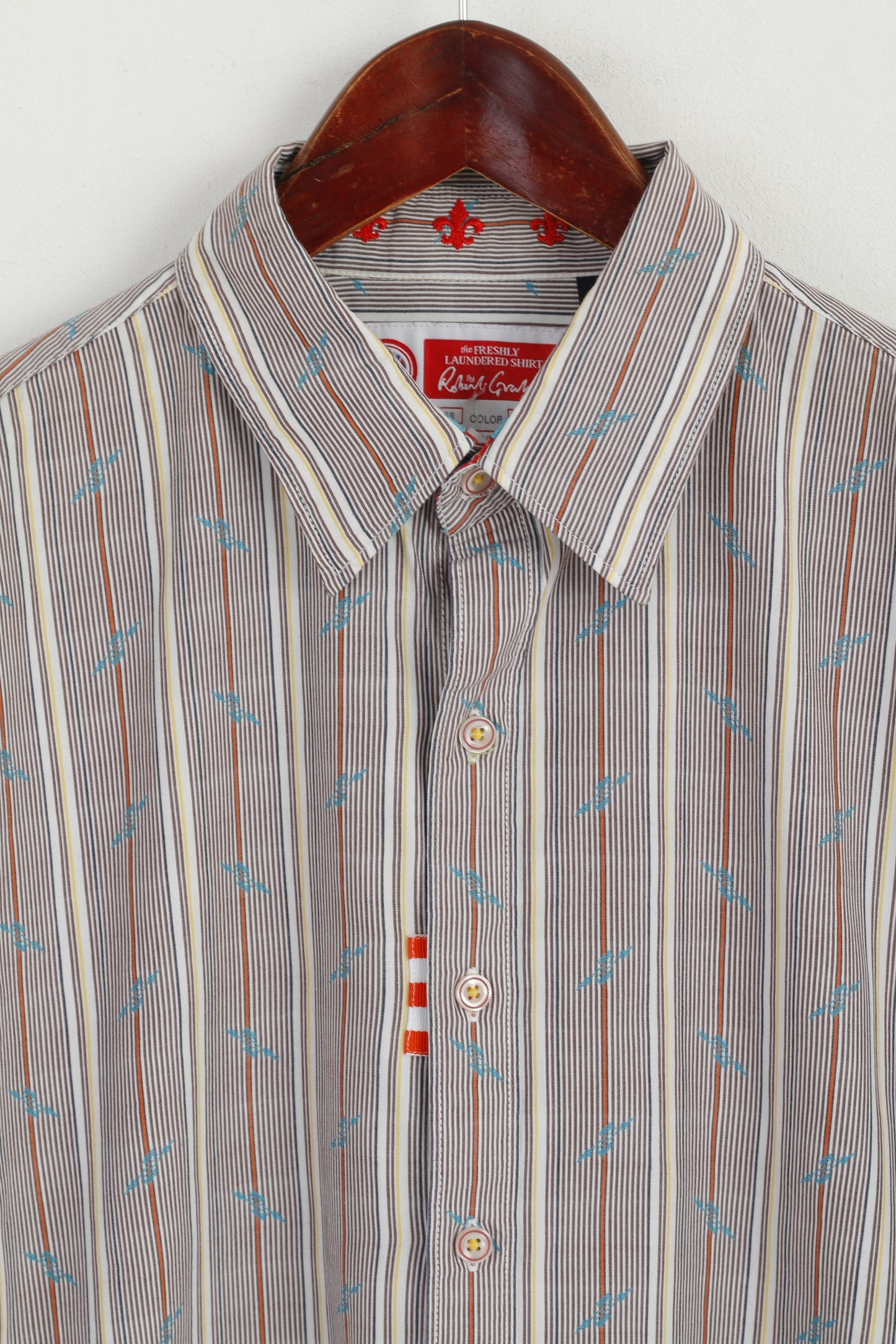 Robert Graham The Freshly Laundered Men M Camicia casual Top in cotone a righe multiple