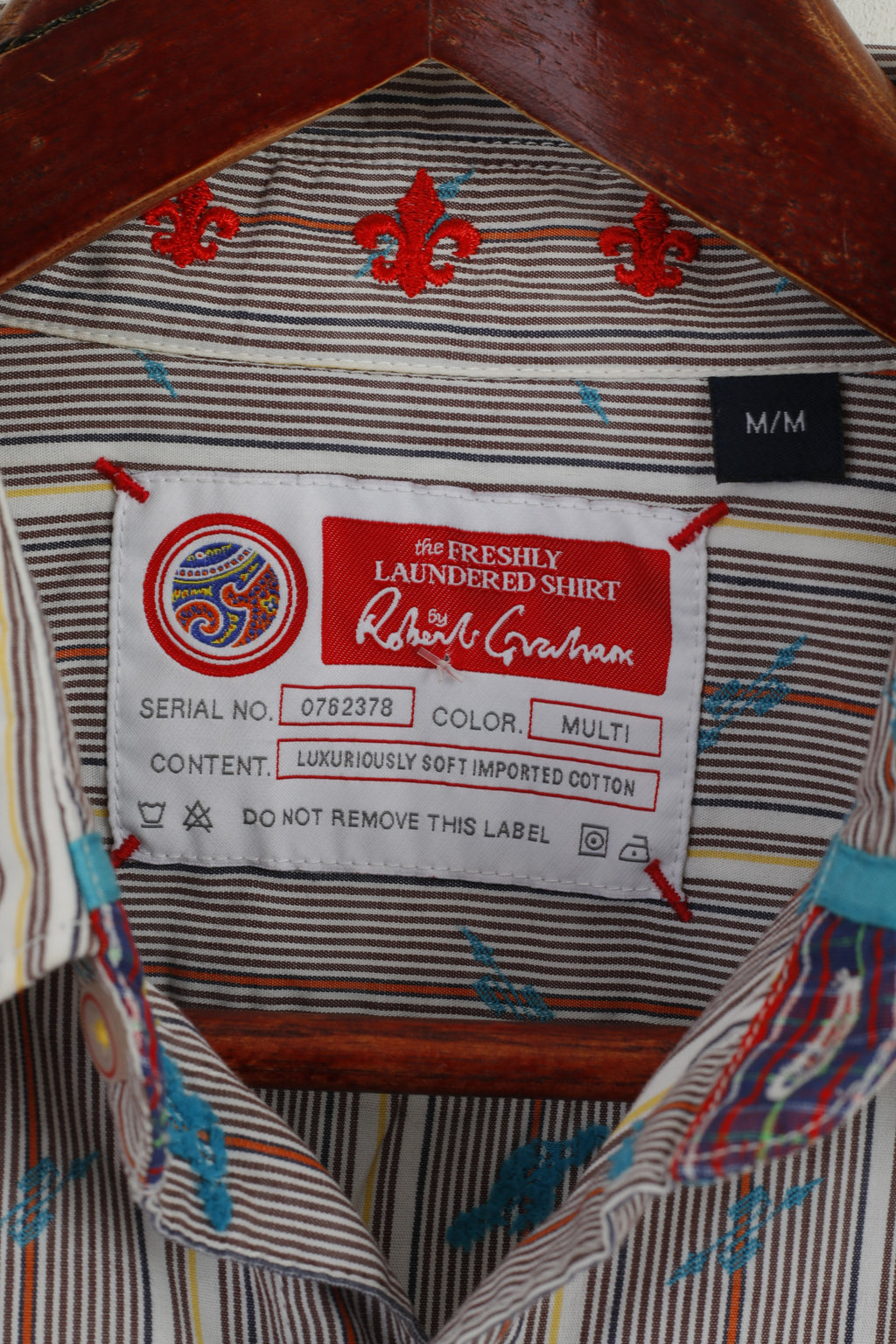 Robert Graham The Freshly Laundered Men M Camicia casual Top in cotone a righe multiple