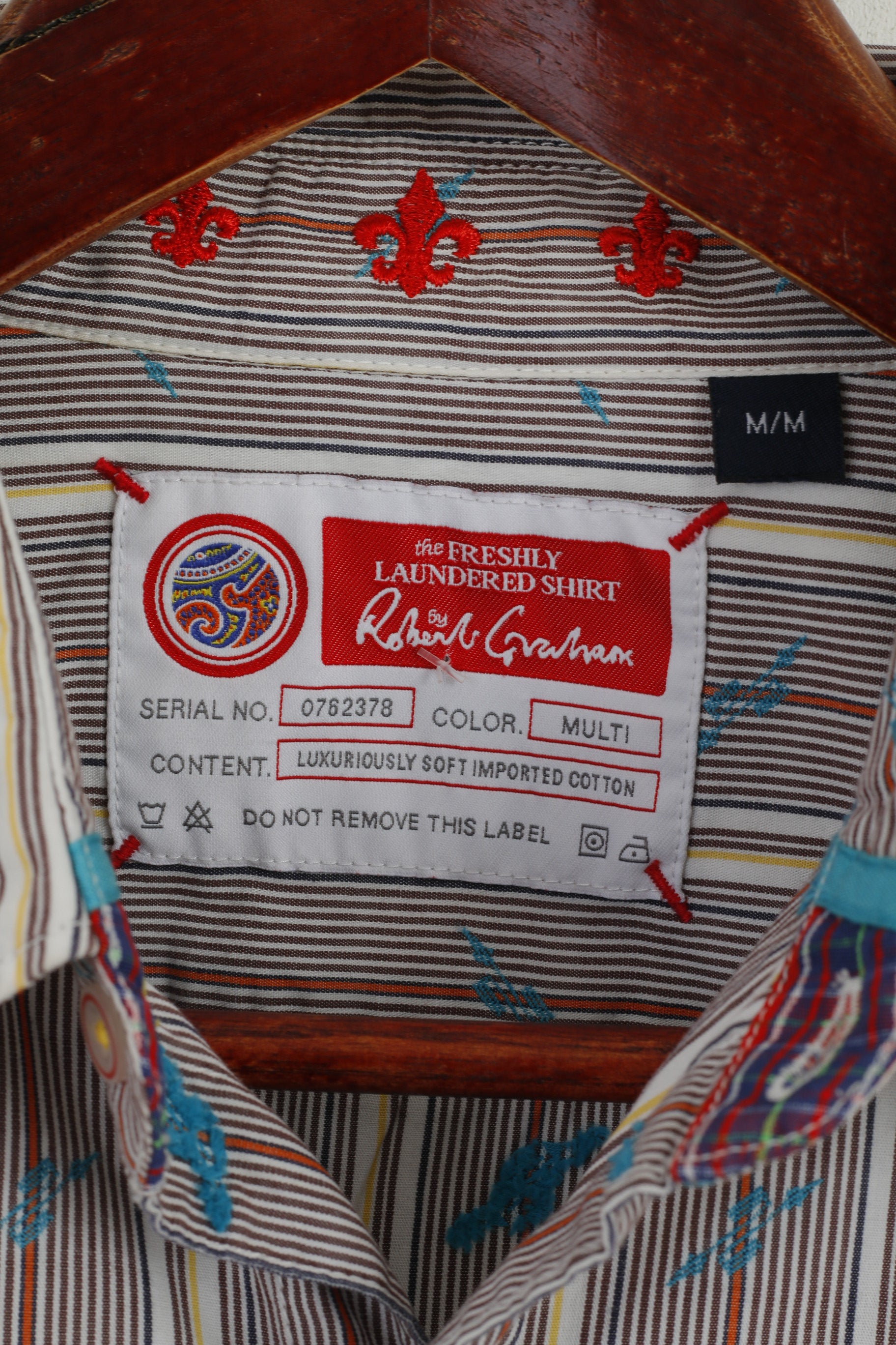 Robert Graham The Freshly Laundered Men M Camicia casual Top in cotone a righe multiple