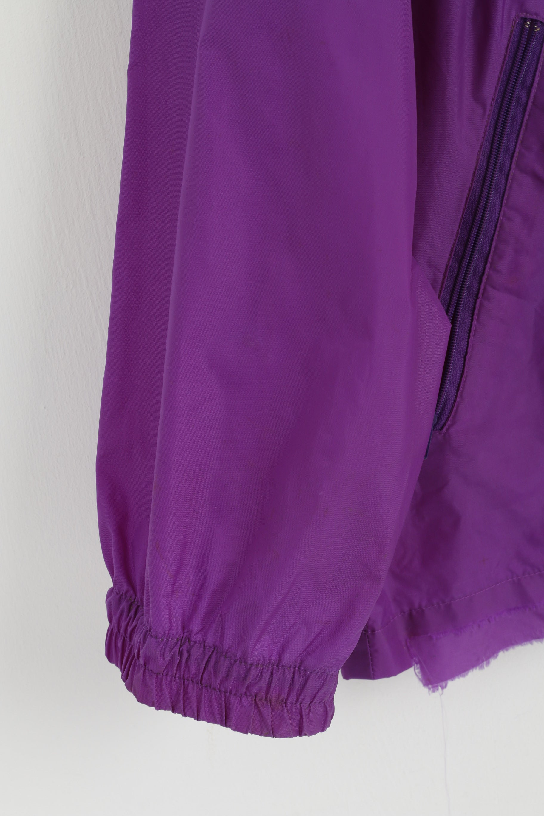 Active Men L Veste de pluie Violet Pull en nylon imperméable rétro avec capuche cachée