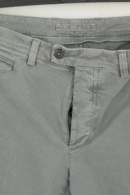 Piatto Homme 52 36 Pantalon Gris Coton Élasthanne Fill Pant -U Chino Made in Italy Pantalon
