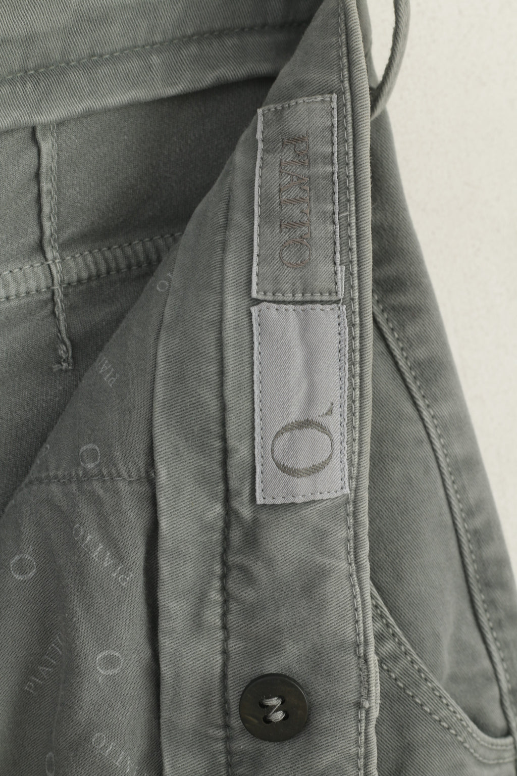 Piatto Homme 52 36 Pantalon Gris Coton Élasthanne Fill Pant -U Chino Made in Italy Pantalon