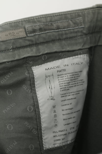 Piatto Uomo 52 36 Pantaloni Pantaloni grigi con imbottitura in cotone e elastan -U Pantaloni chino Made in Italy