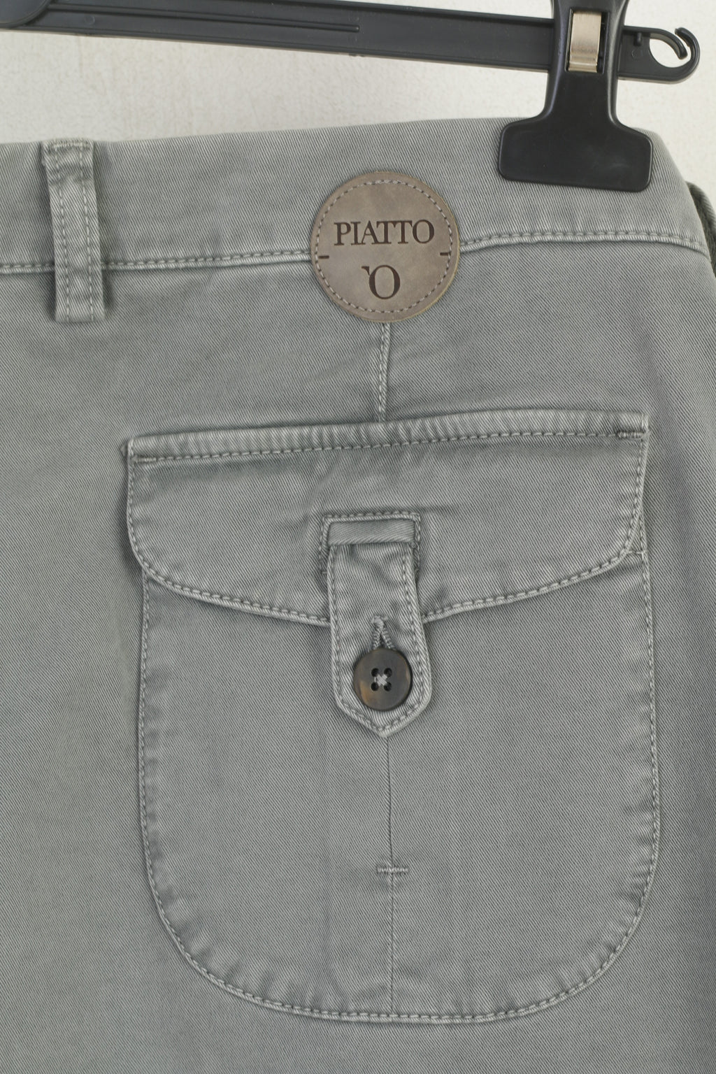 Piatto Homme 52 36 Pantalon Gris Coton Élasthanne Fill Pant -U Chino Made in Italy Pantalon