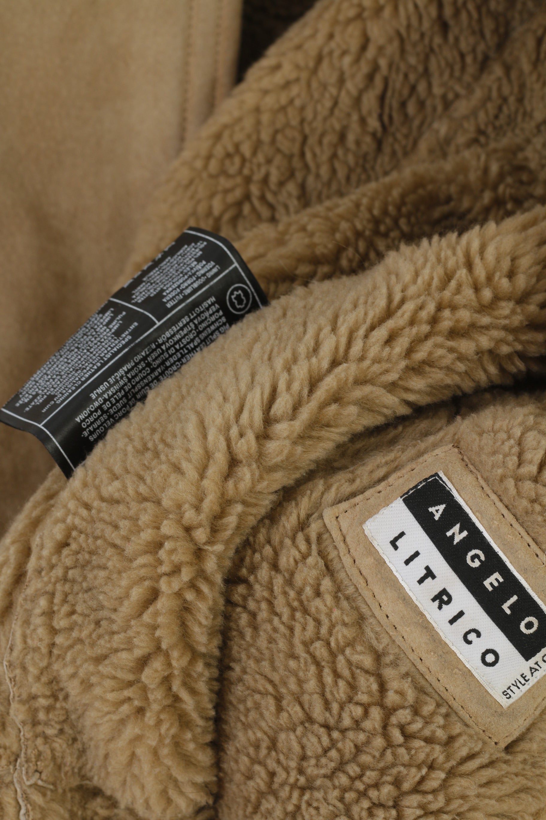 Angelo Litrico C&amp;A Giacca da donna M Giacca in pelle beige vintage Country Field con cerniera