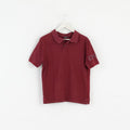 DKNY Mens M Polo Shirt Maroon Cotton Detailed Buttons Classic Top
