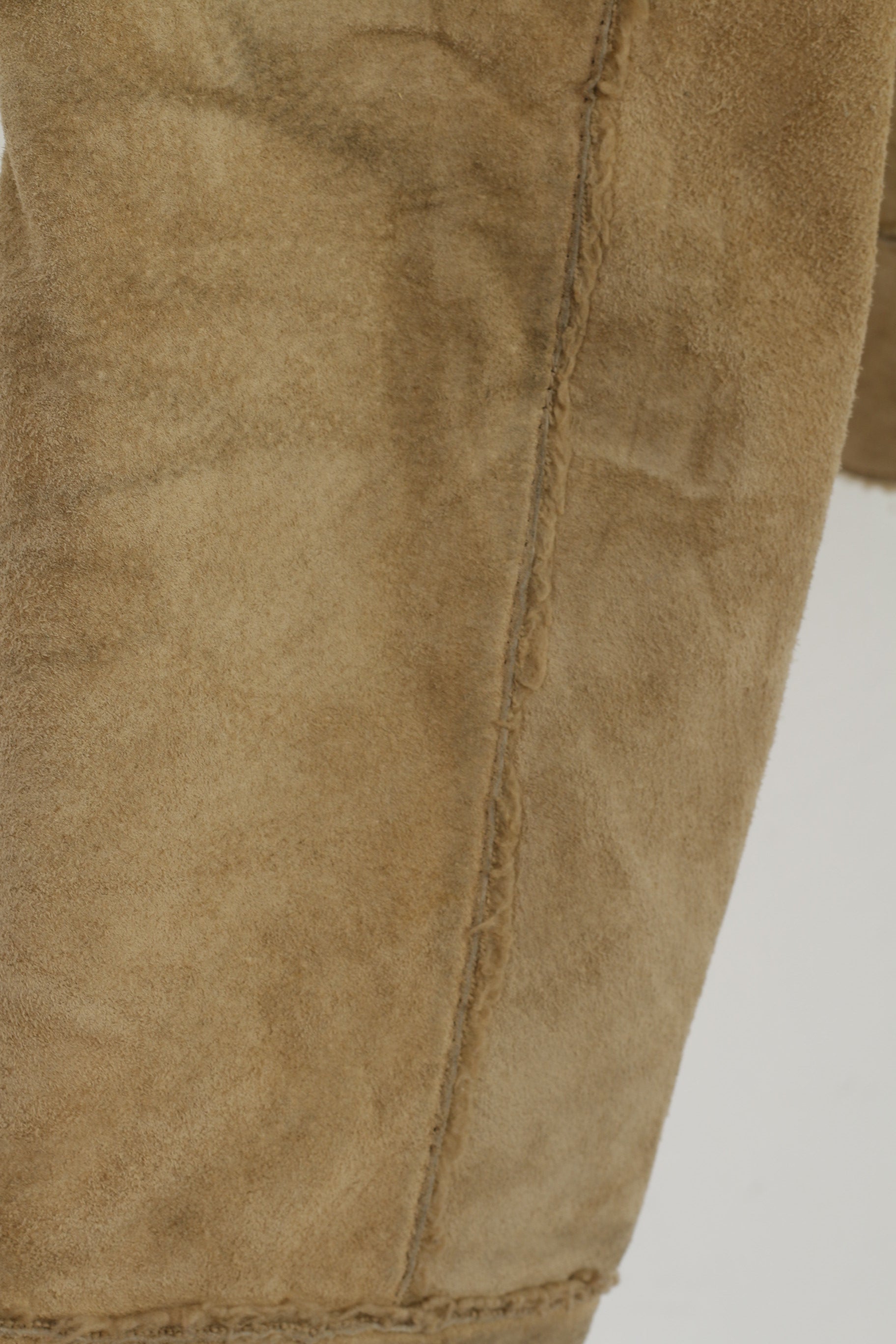 Angelo Litrico C&amp;A Giacca da donna M Giacca in pelle beige vintage Country Field con cerniera