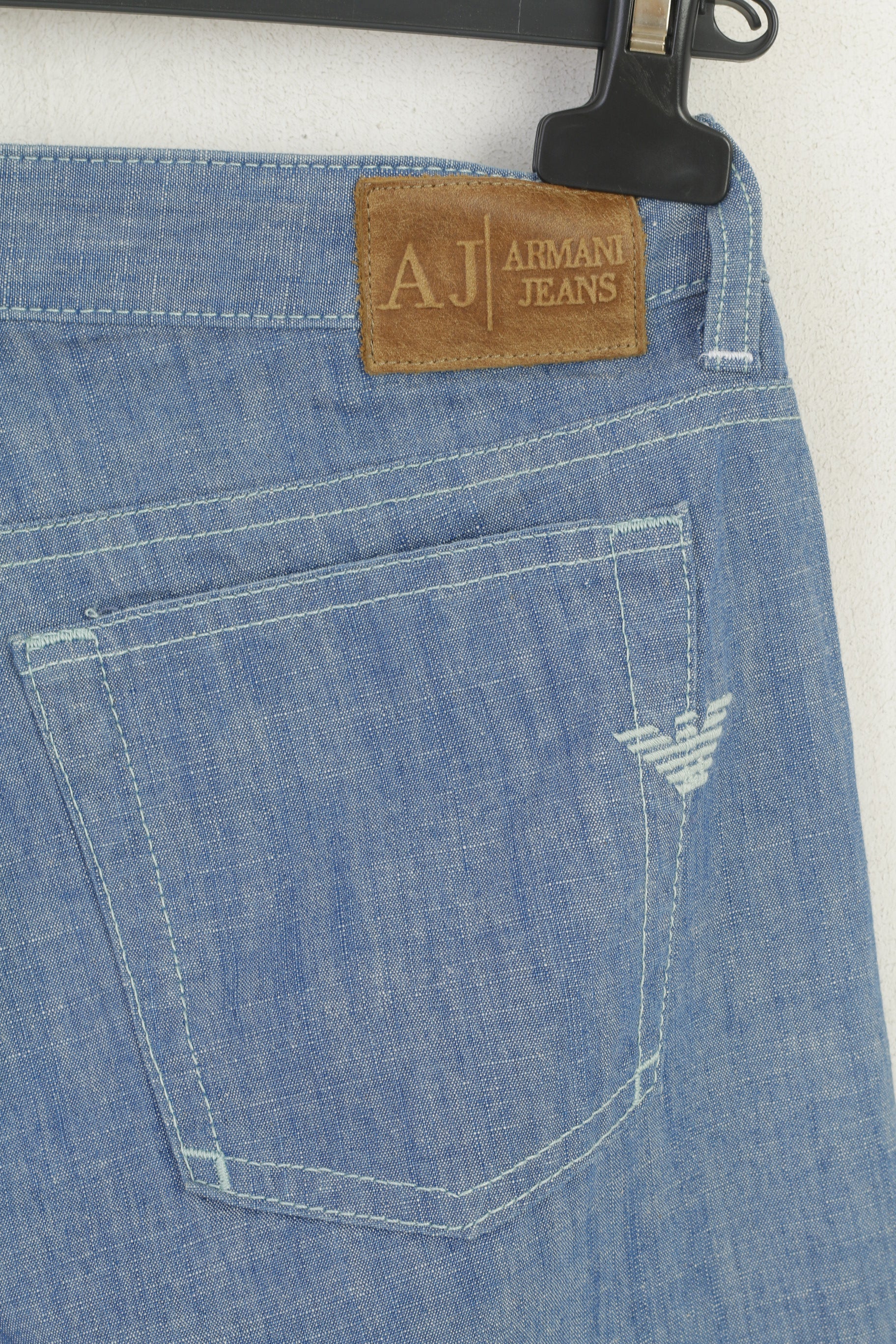 Armani Jeans Women 27 Trousers Blue Cotton Italy Indigo Series 004