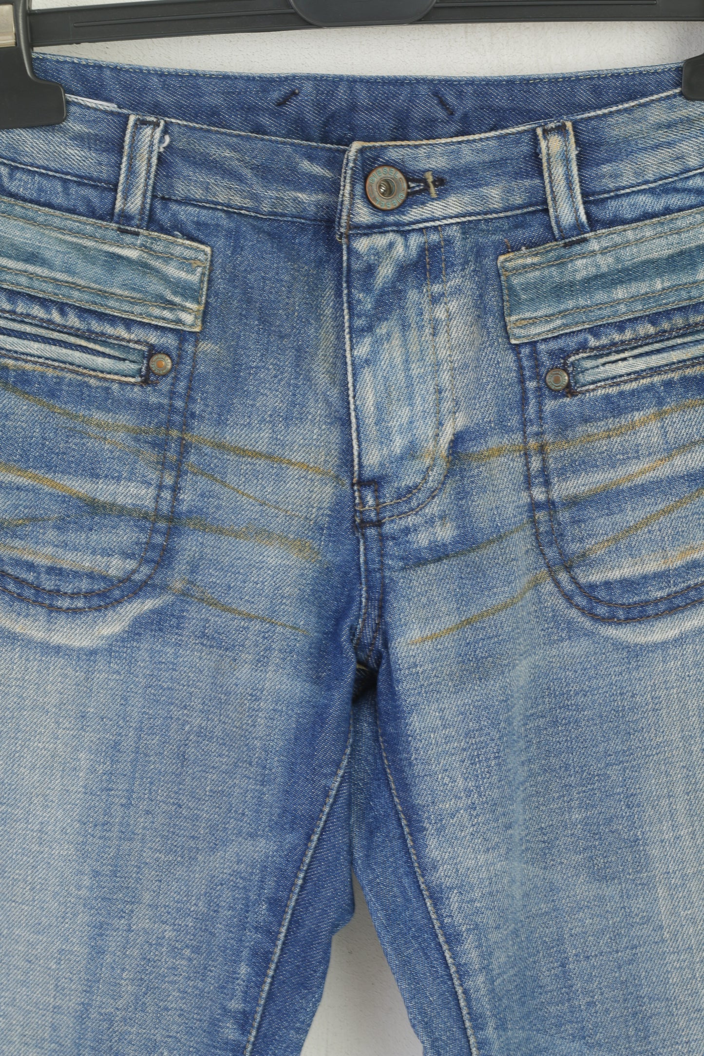 Diesel Women 26 Jeans Trousers Blue Denim Cotton Bootcut Vintage Long Pants