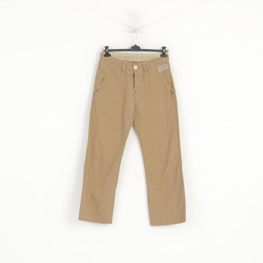 Pantaloni G-Star Raw da uomo 31 Pantaloni classici in corda di cotone marrone 3301Radar