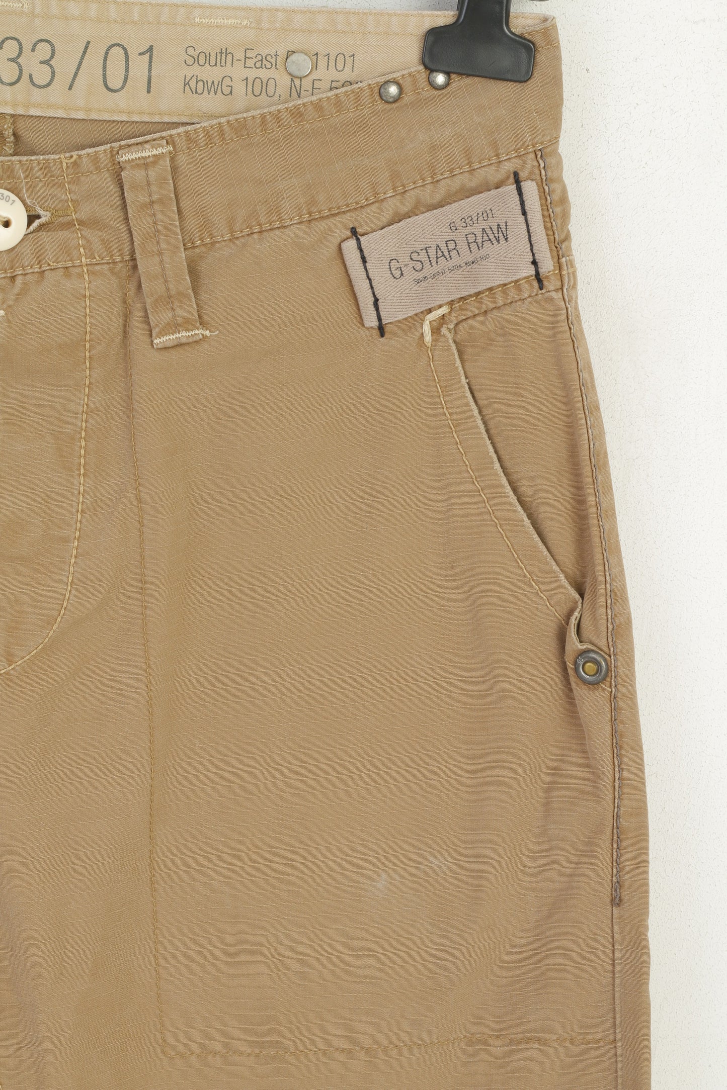 Pantaloni G-Star Raw da uomo 31 Pantaloni classici in corda di cotone marrone 3301Radar