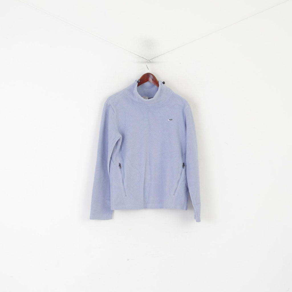 Nike Donna L 14/16 (M) Felpa in pile viola Vintage Felpa con collo a imbuto Top da esterno