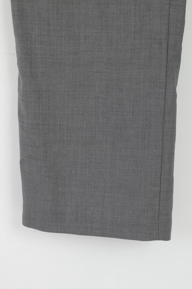 Linear Mens 3XL Trousers Grey Wool Classic Elegant Plus Size Pants