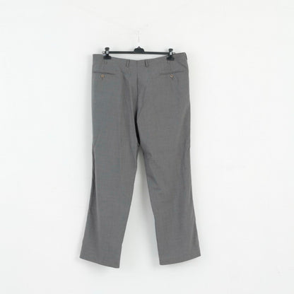 Pantalon linéaire pour hommes 3XL, pantalon classique en laine grise, élégant, grande taille