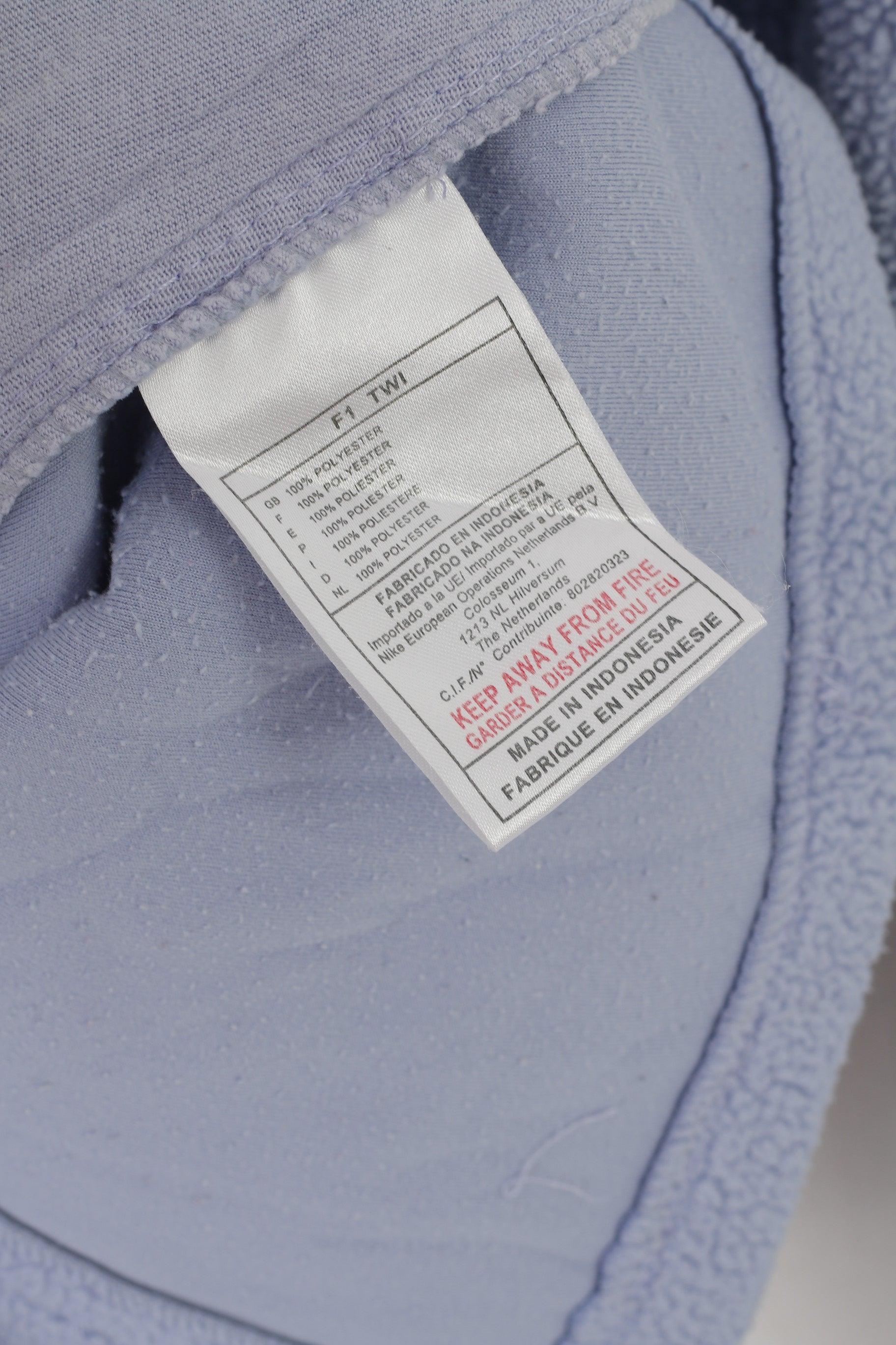 Nike Women L 14/16 (M) Fleece Top Violet Vintage Sweatshirt Funel Neck Outdoor Top