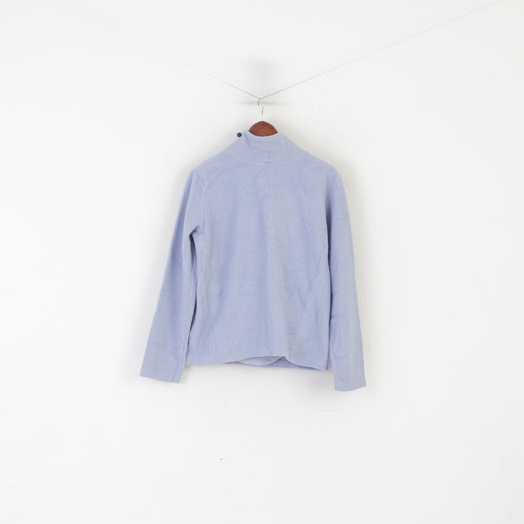 Nike Donna L 14/16 (M) Felpa in pile viola Vintage Felpa con collo a imbuto Top da esterno