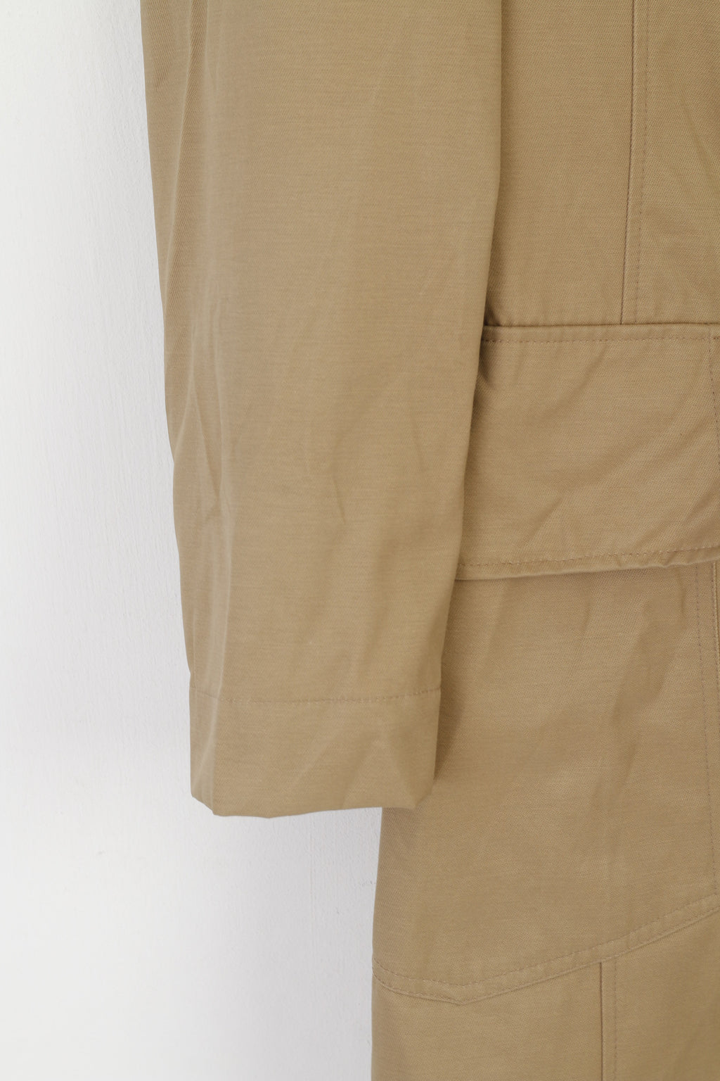 Henriette Steffensen Copenhagen Women M Trench Coat Beige Cotton Double Breasted