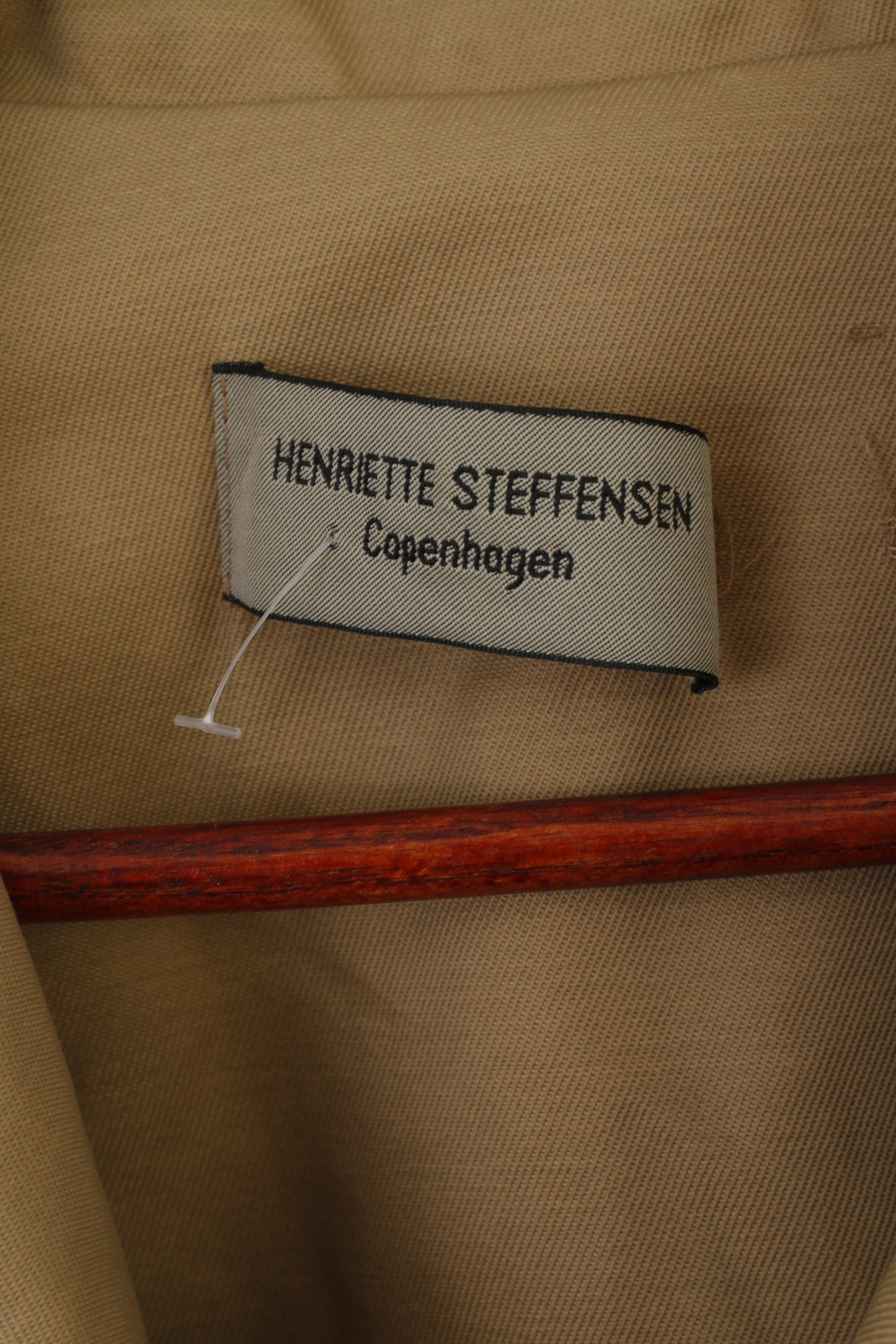 Henriette Steffensen Copenhagen Donna M Trench Cappotto Beige Cotone Doppio Petto