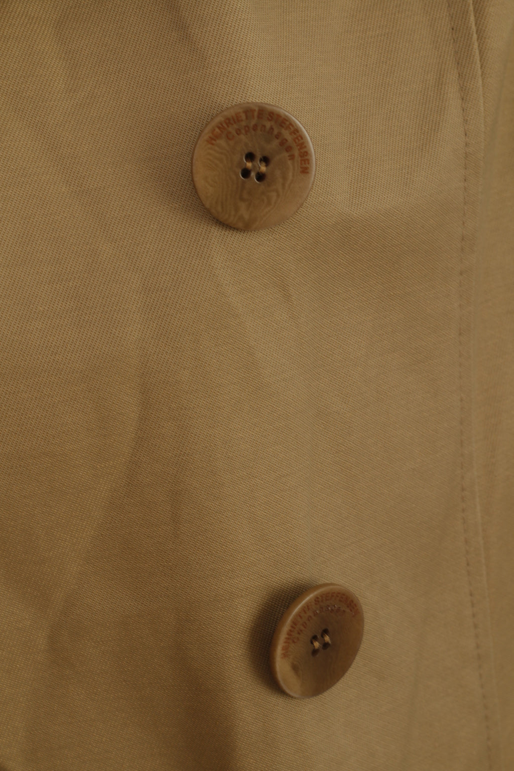 Henriette Steffensen Copenhagen Women M Trench Coat Beige Cotton Double Breasted