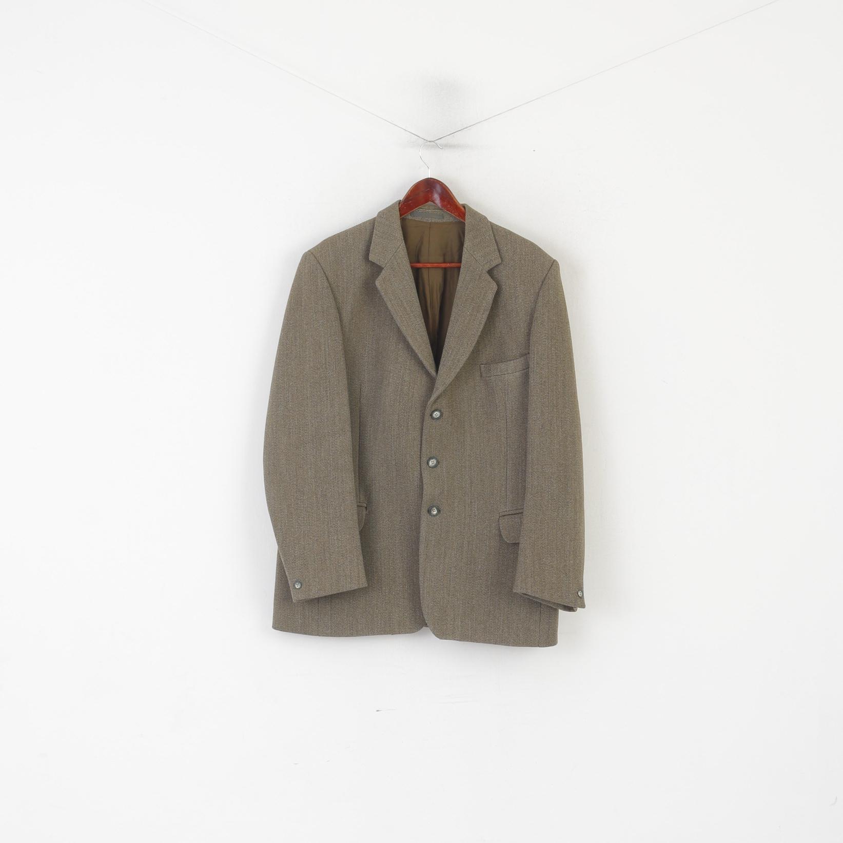 Hector James Men 40 Blazer Green Wool Vintage Single Breasted Retro Heavy Jacket
