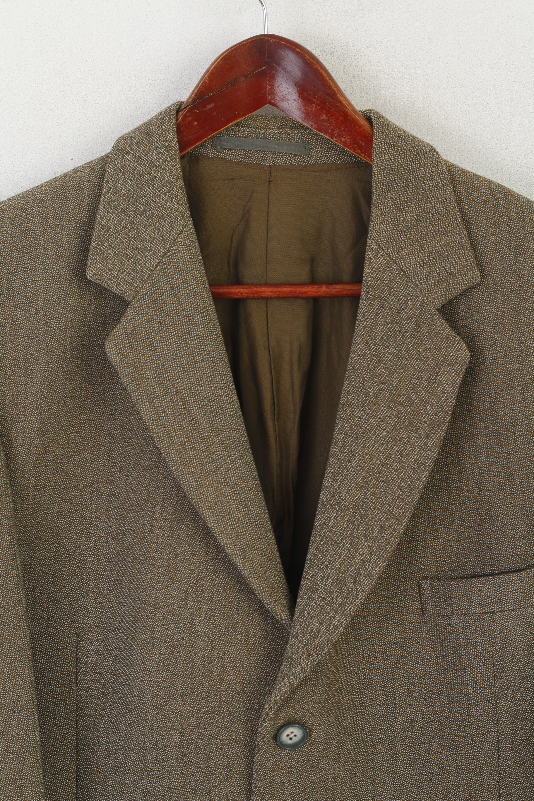 Hector James Men 40 Blazer Green Wool Vintage Single Breasted Retro Heavy Jacket