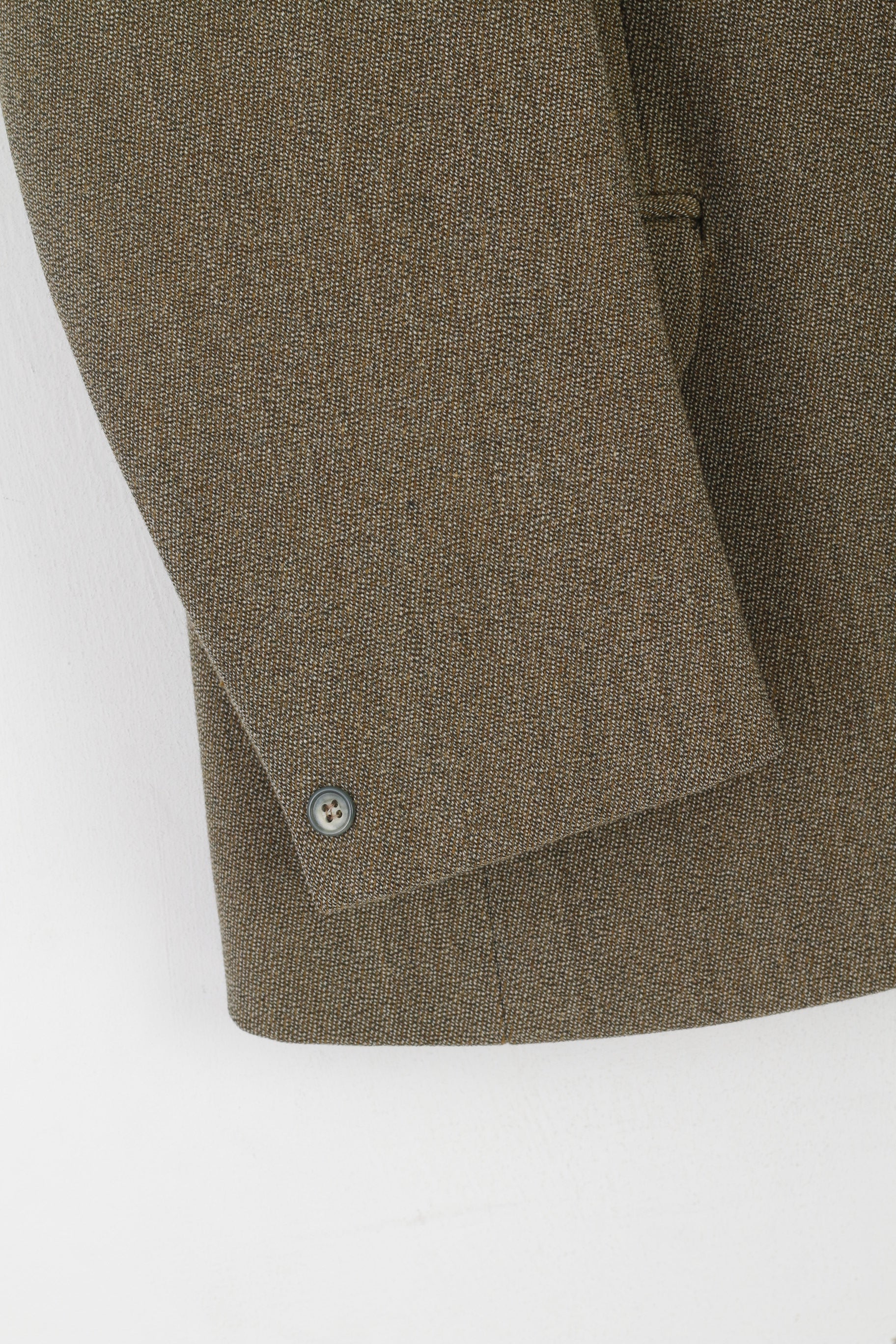 Hector James Men 40 Blazer Green Wool Vintage Single Breasted Retro Heavy Jacket
